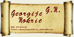 Georgije Mokrić vizit kartica